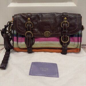 Coach Leather & Canvas Wristlet